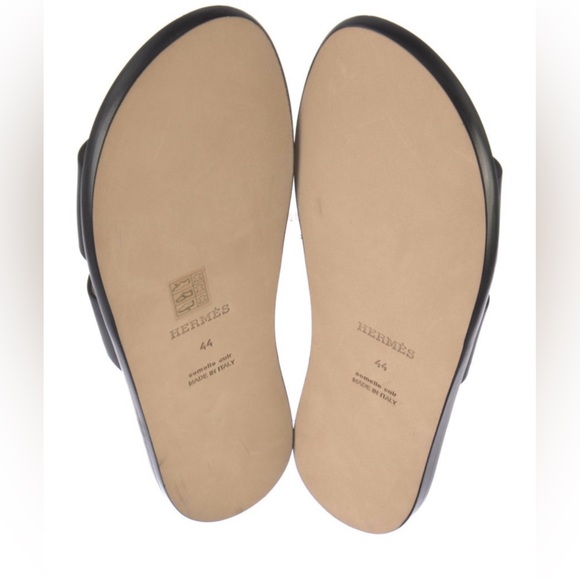 Hermès Izmir Slides Black Leather Size 44: $750 - Picture 4 of 4